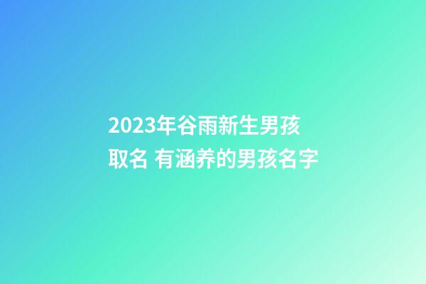 2023年谷雨新生男孩取名 有涵养的男孩名字